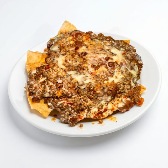 Beef & Bean Nachos.